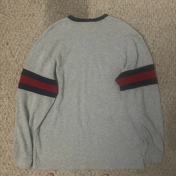 Tommy Hilfiger Gray V-Neck Sweater with Navy Trim 2003 - Picture 5 of 6